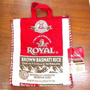 Royal Basmati Rice Burlap Zippered Bag